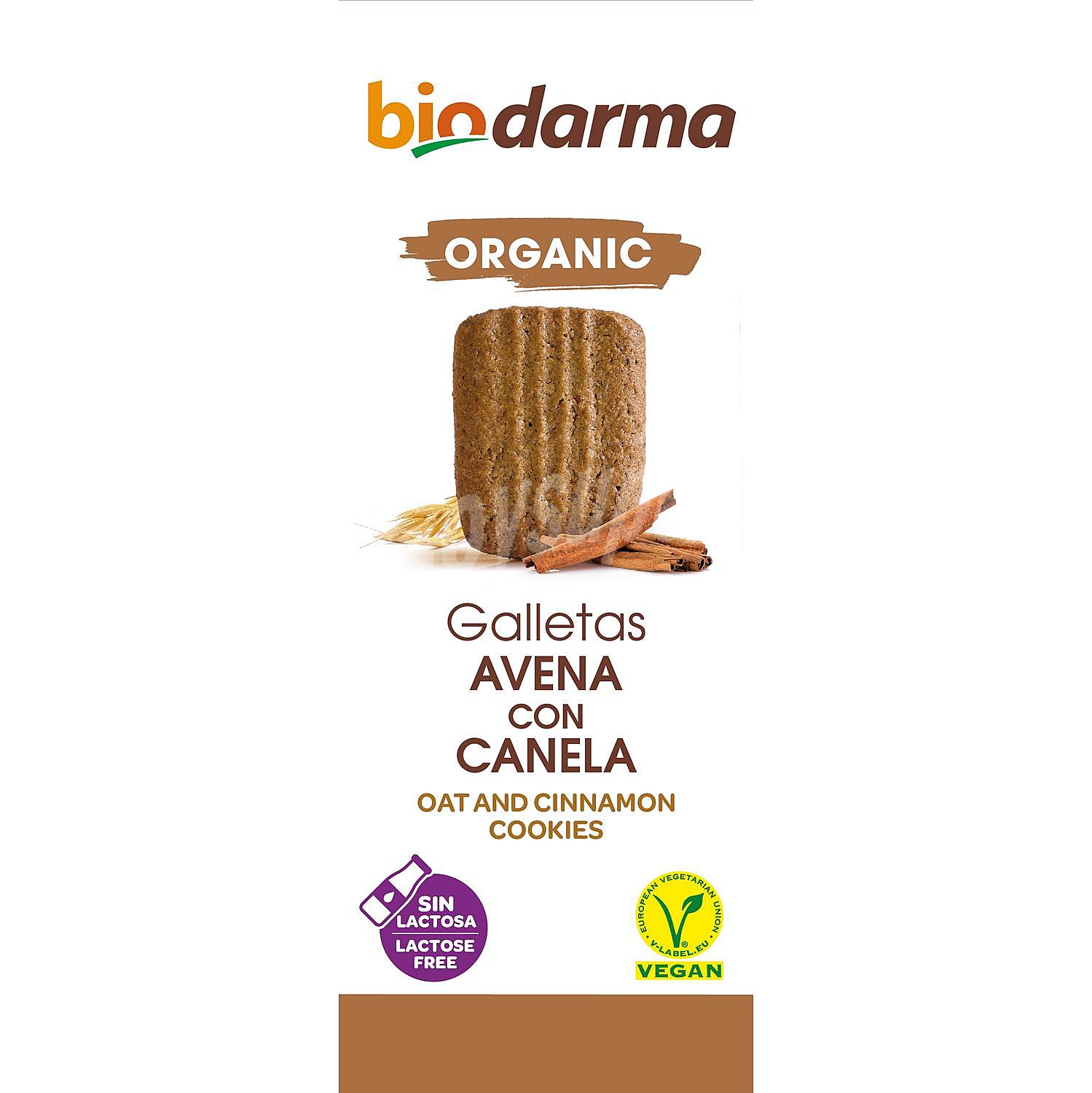 Galletas de avena con canela ecológicas Bio Darma sin lactosa