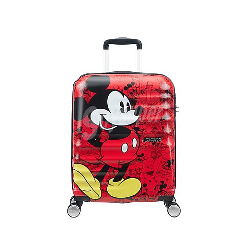 Maleta de cabina con 4 ruedas dobles con abs, medidas: 20x40x55 centímetros del personaje animado Mickey, disney