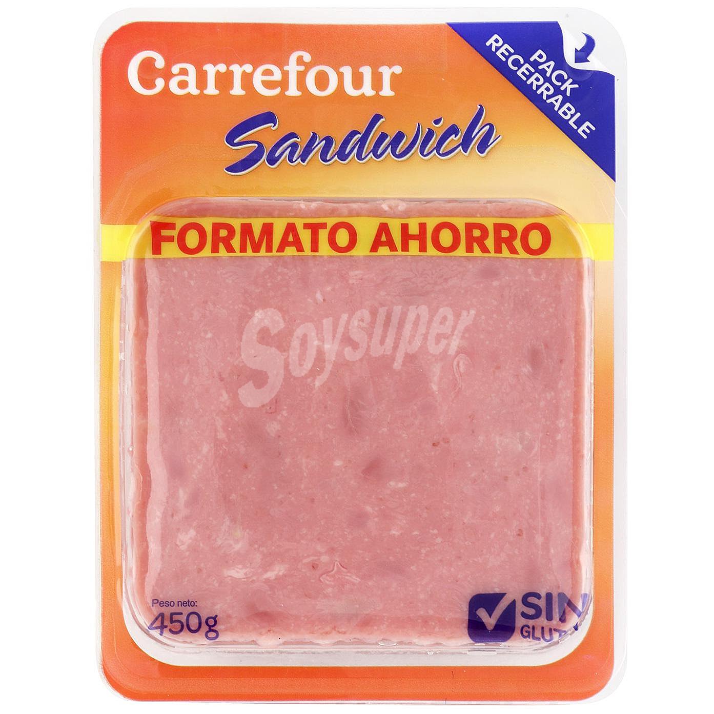 Jamón cocido en lonchas sandwich Carrefour sin gluten