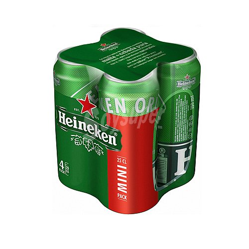 Heineken Cerveza rubia heineken pack de x 25 cl