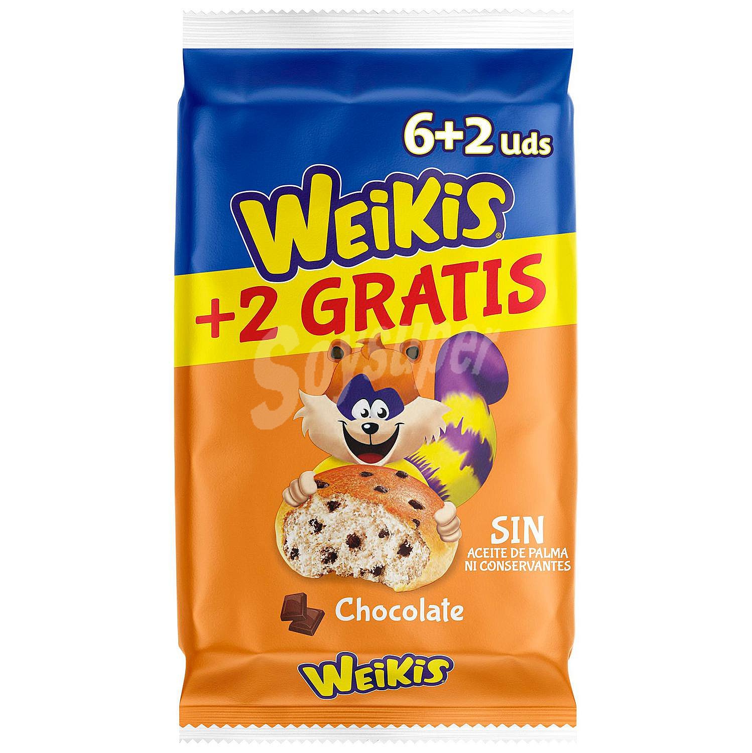 Bollo con pepitas de chocolate Weikis