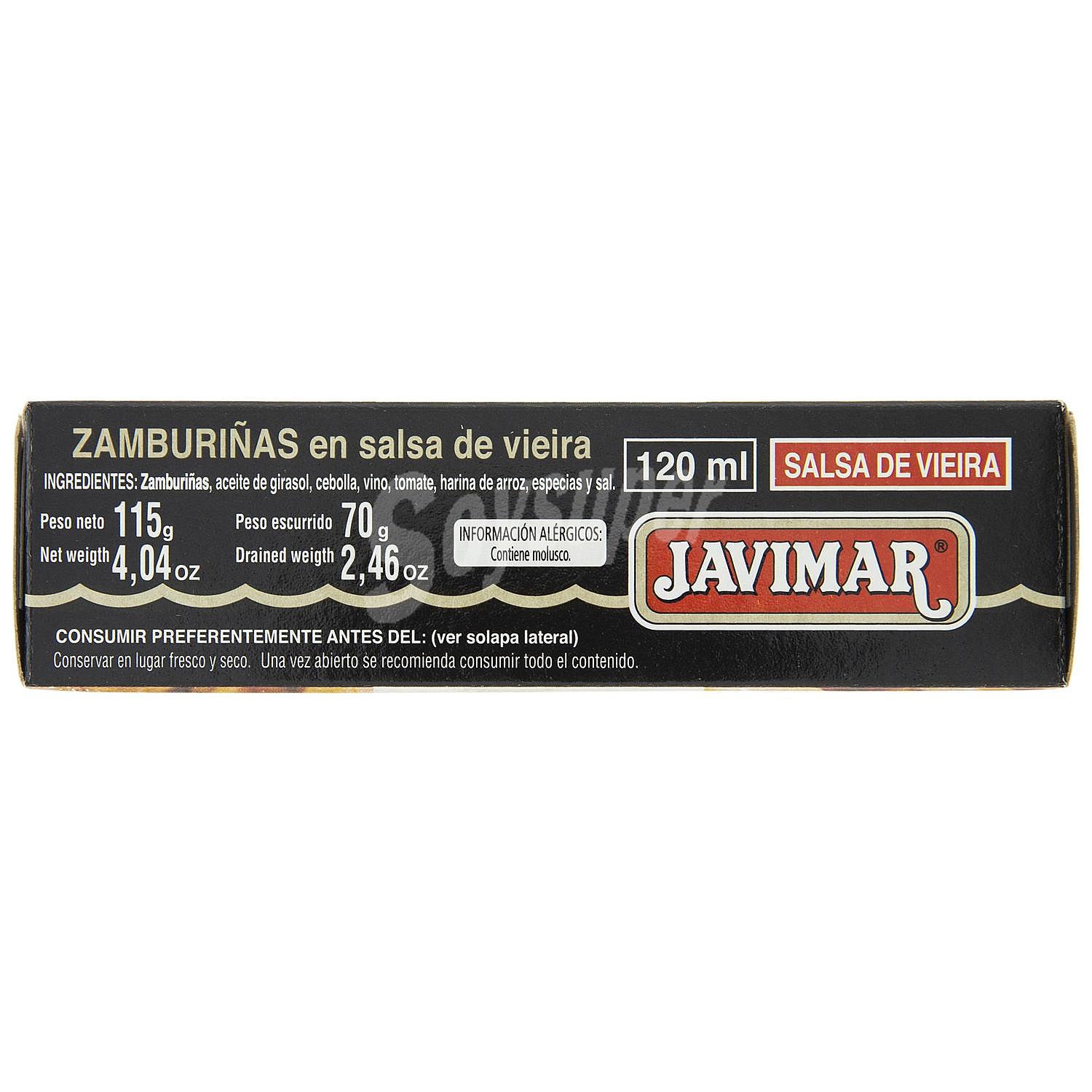 Zamburiñas es salsa de vieira Javimar