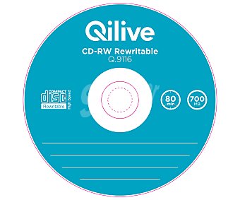 Pack de 5 CD regrabable cd-rw Slim Case, 700MB, 80min, velocidad X5 Q.9116