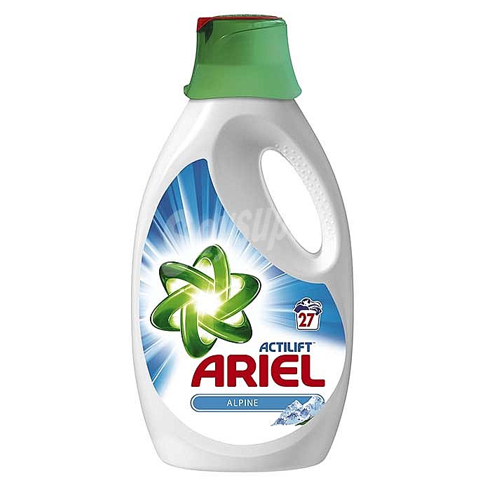 Detergente líquido para lavadora con arielita para pre-tratar