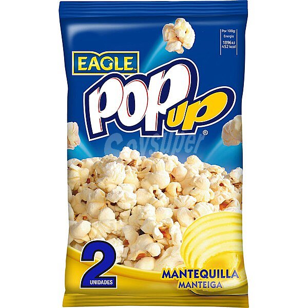 Palomitas con mantequilla pack 2 bolsas 100 g POP UP