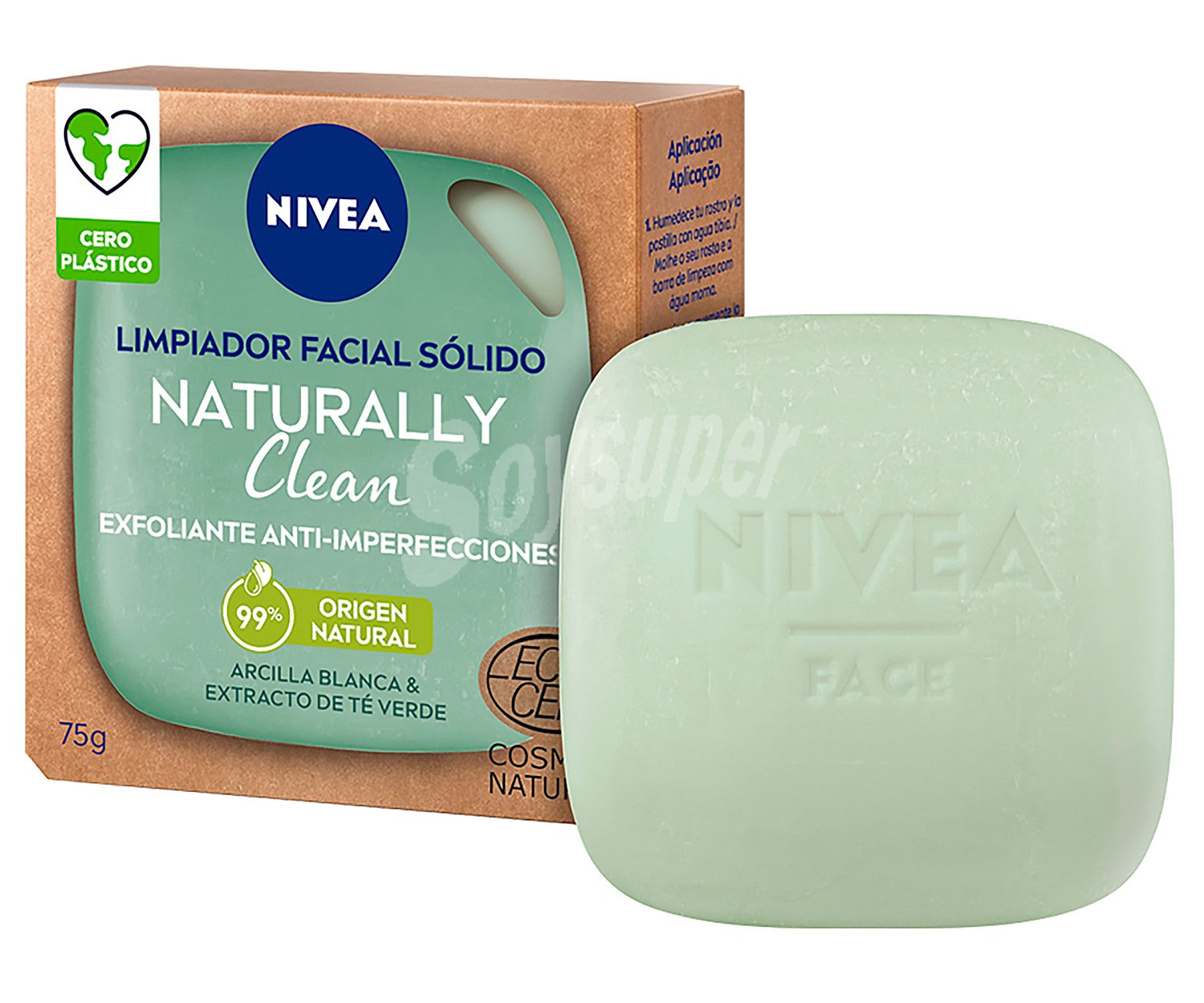 Nivea Limpiador facial sólido con acción exfoliante y anti-imperfecciones nivea Naturally clean