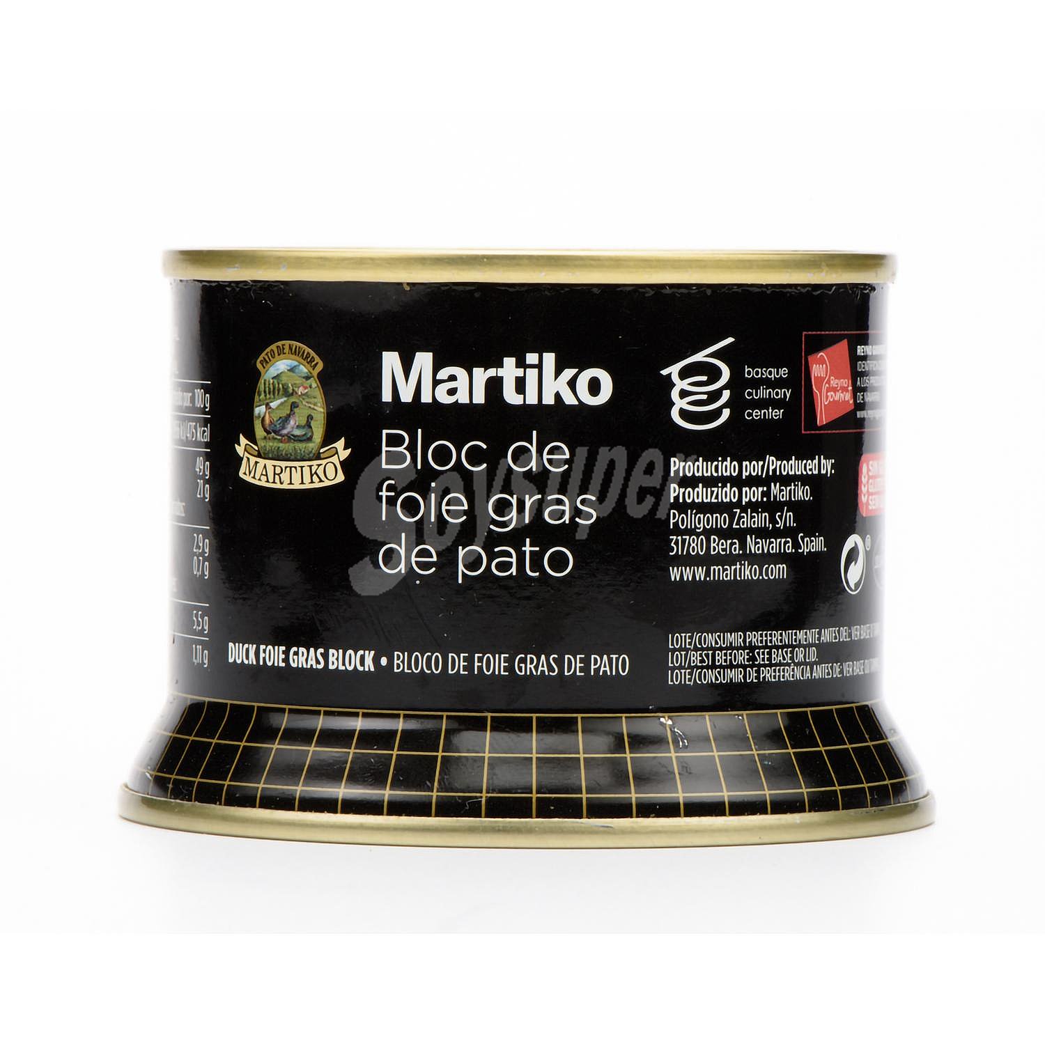 Bloc de foie gras de pato Martiko sin gluten