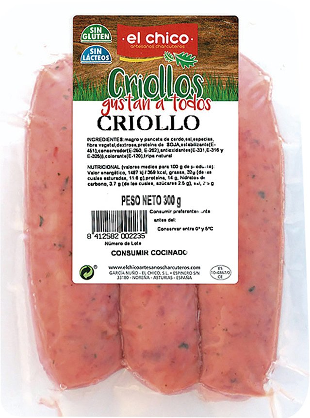 Chorizos criollos especiales para barbaboa, plancha y grill EL chico