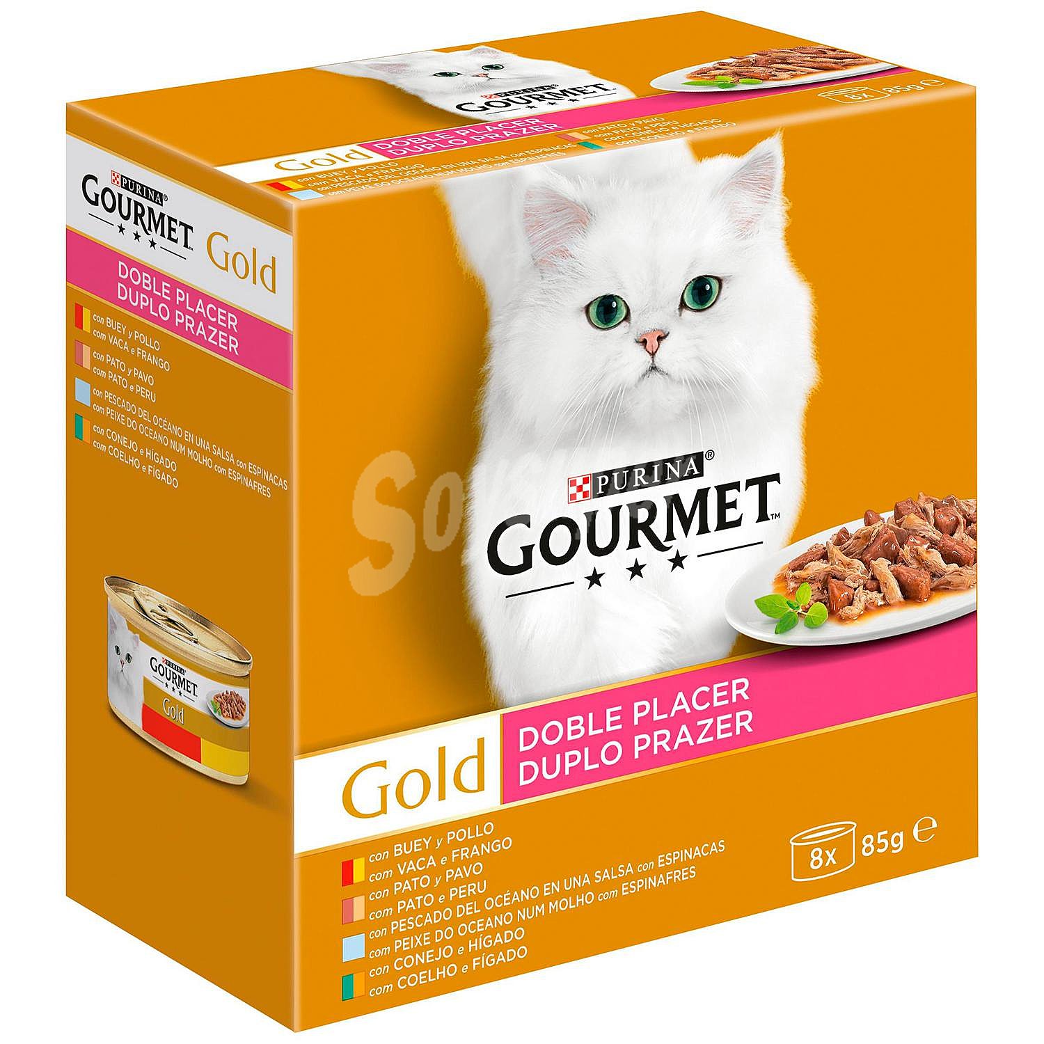 Comida húmeda surtido de carne para gato adulto Gold Doble Placer