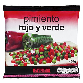 Pimiento rojo-verde dados congelado