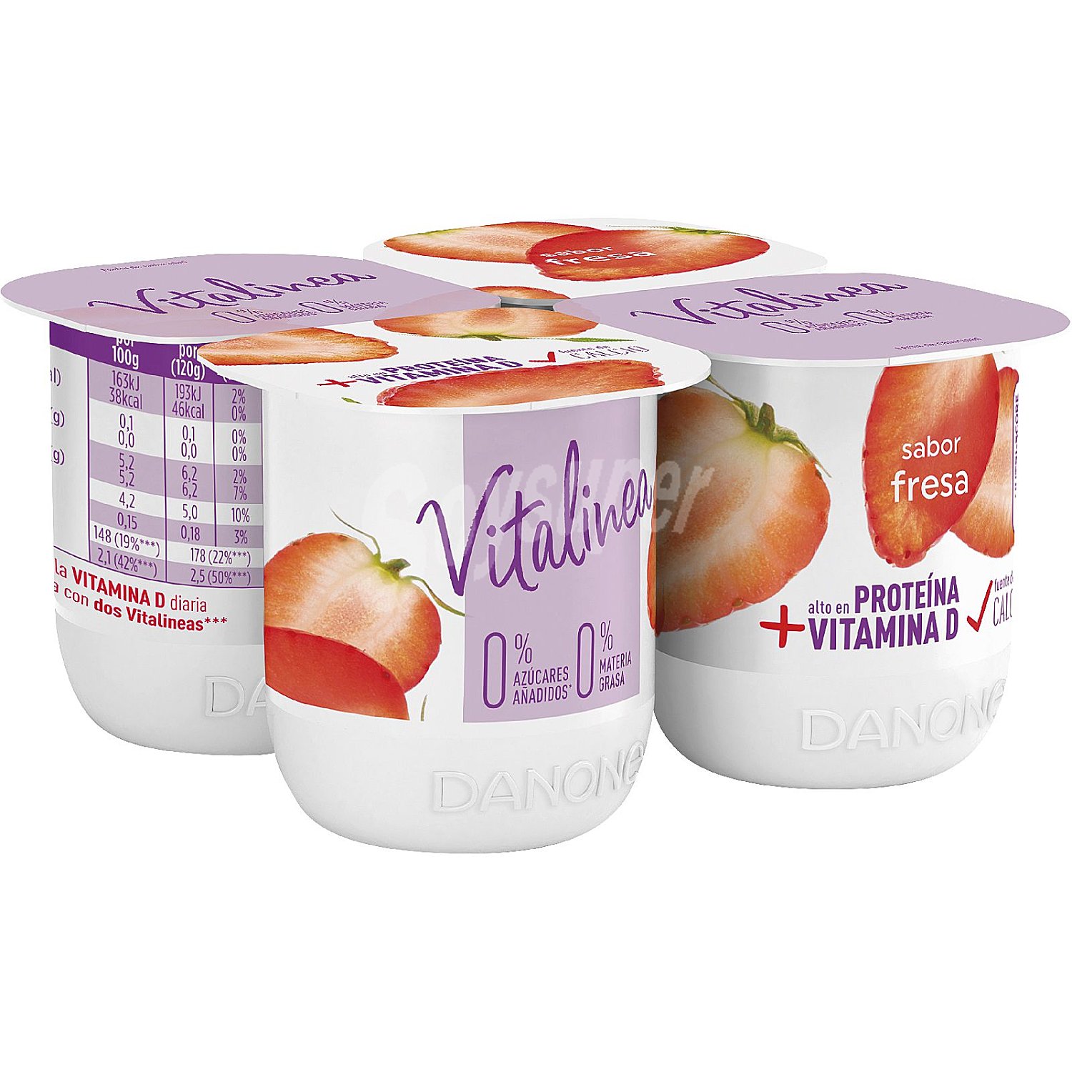 Yogur desnatado sabor fresa