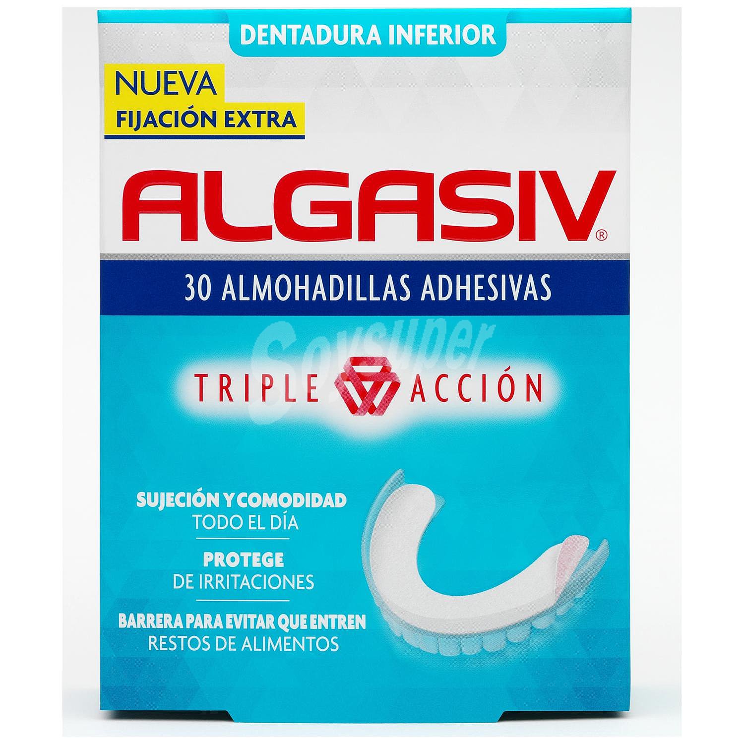 Almohadillas adhesivas para dentadura inferior Algasiv