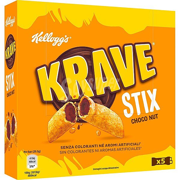 Krave Stix cereales rellenos de chocolate