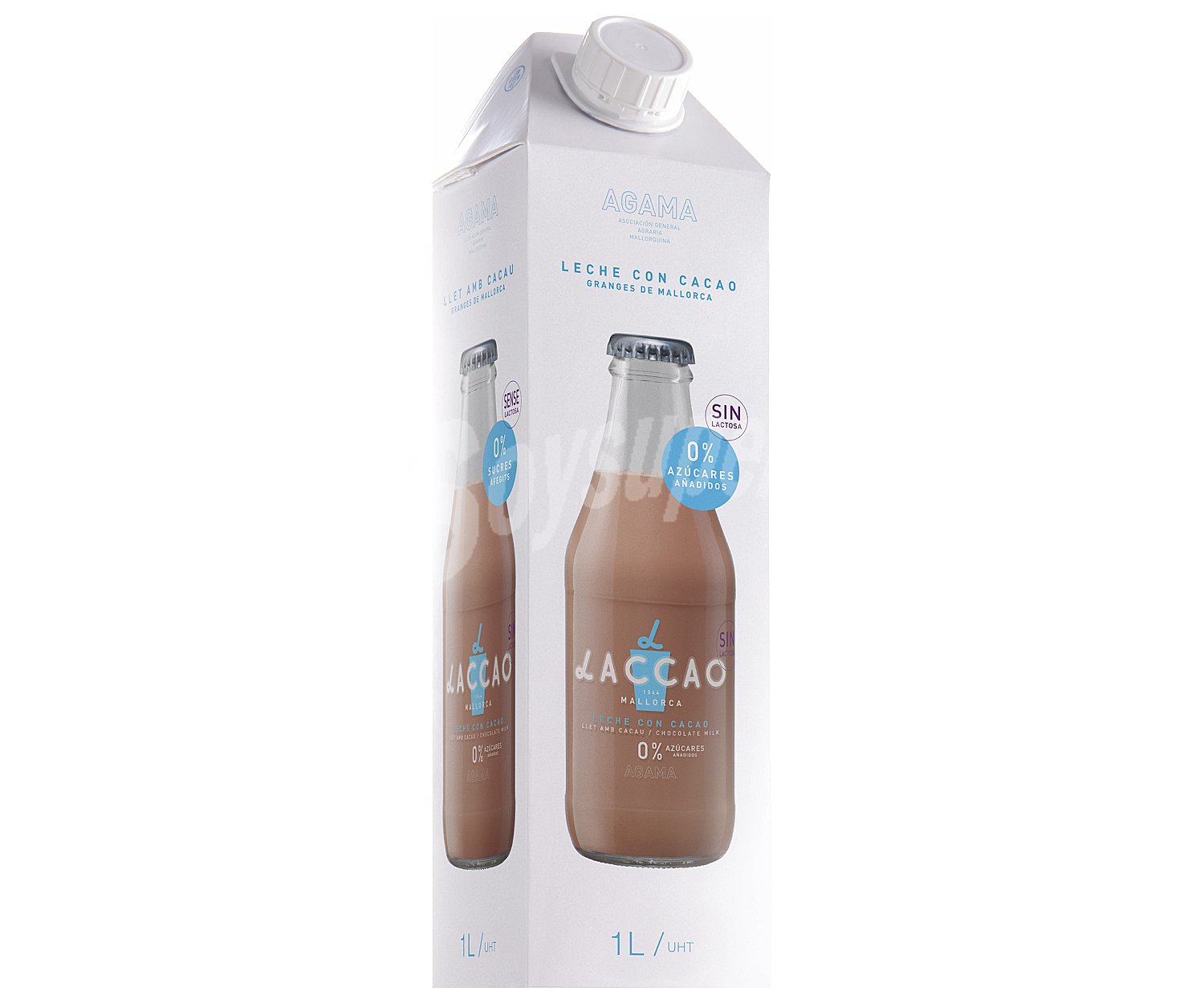 Laccao Batido de chocolate, sin lactosa y con 0% azúcares añadidos, elaborado con leche de vaca de granjas en Mallorca laccao