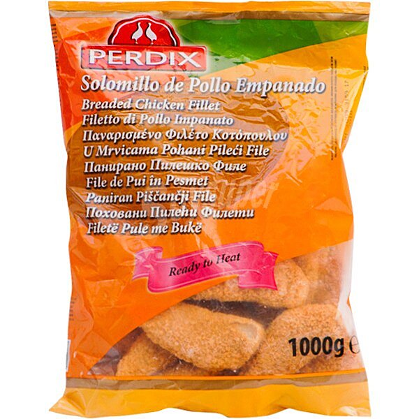 Solomillo de pollo empanado congelado