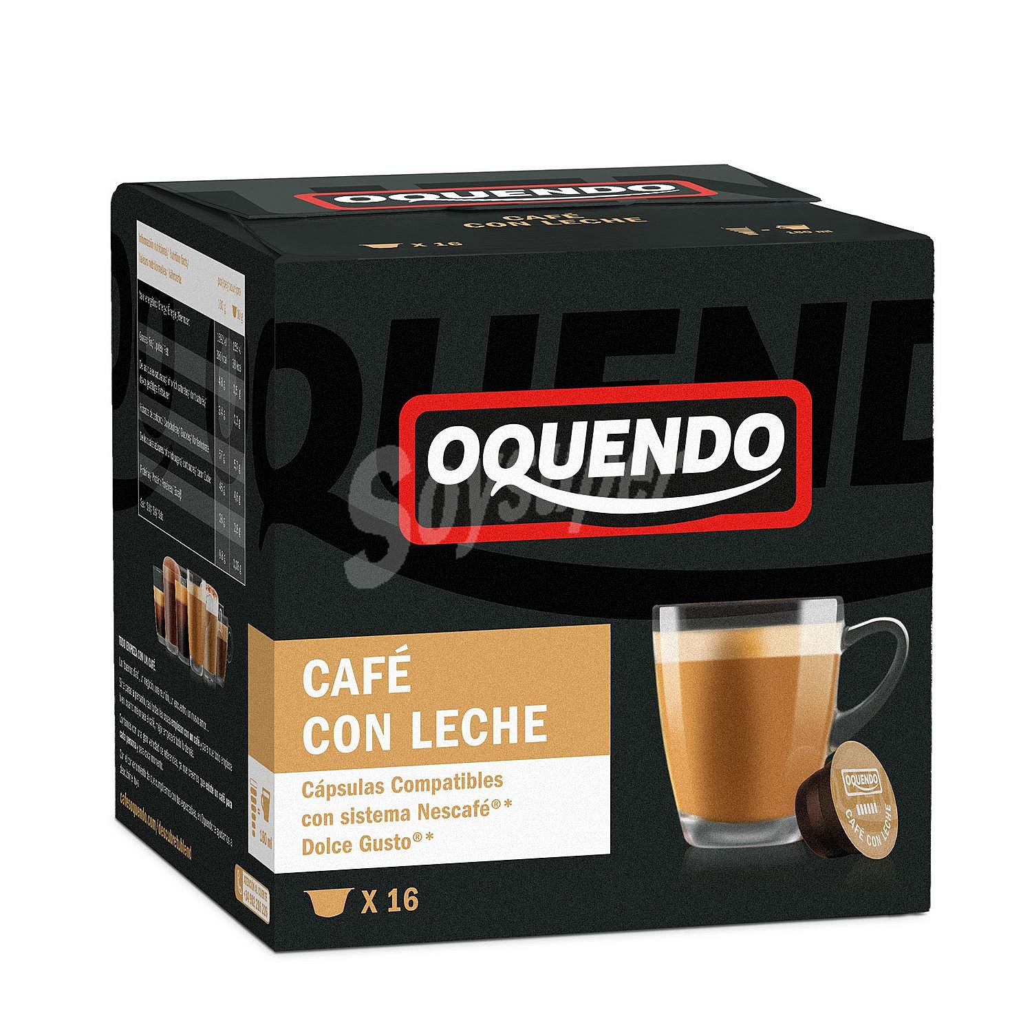 Café con leche en cápsulas Oquendo compatible con Nescafé Dolce Gusto