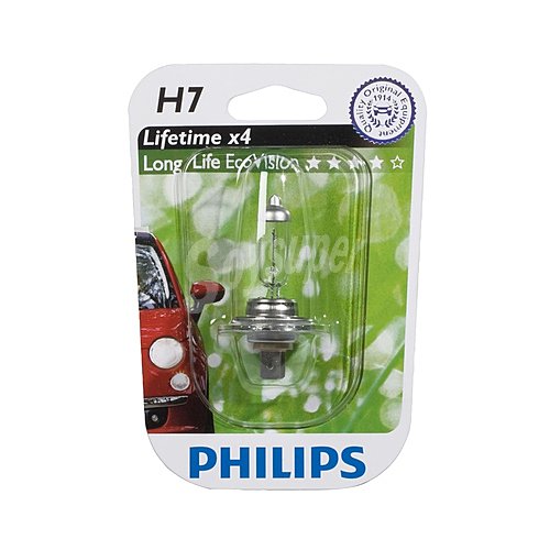 Bombilla halógena para automóvil, tipo H7 y potencia de 55W philips Longlife ecovision