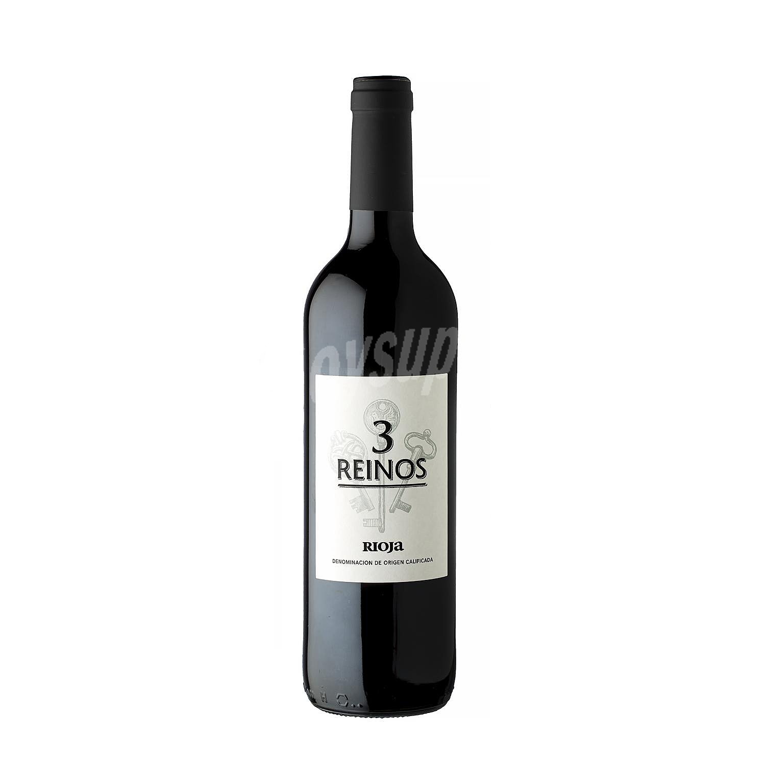 Vino tinto joven tempranillo Tres Reinos d.o.ca. Rioja