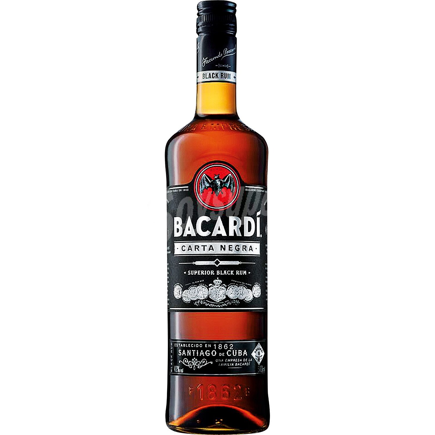 Ron negro superior importado de Puerto Rico bacardí Carta negra