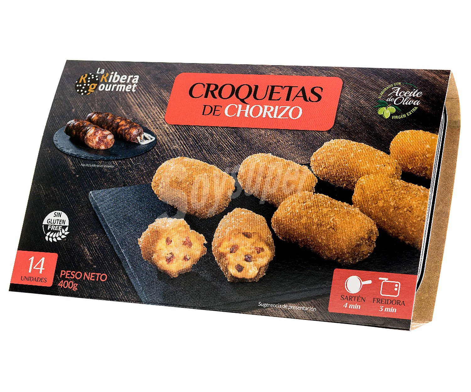 Croquetas de chorizo, elaboradas sin gluten