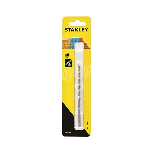 Broca multi-material con eje hexagonal, ø 6mm, stanley STA53207-QZ