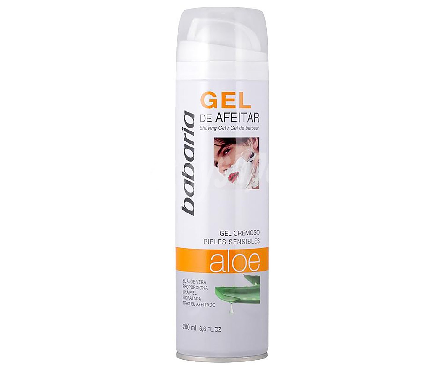 Babaria Gel de afeitar con textura cremosa y aloe vera, para pieles sensibles babaria