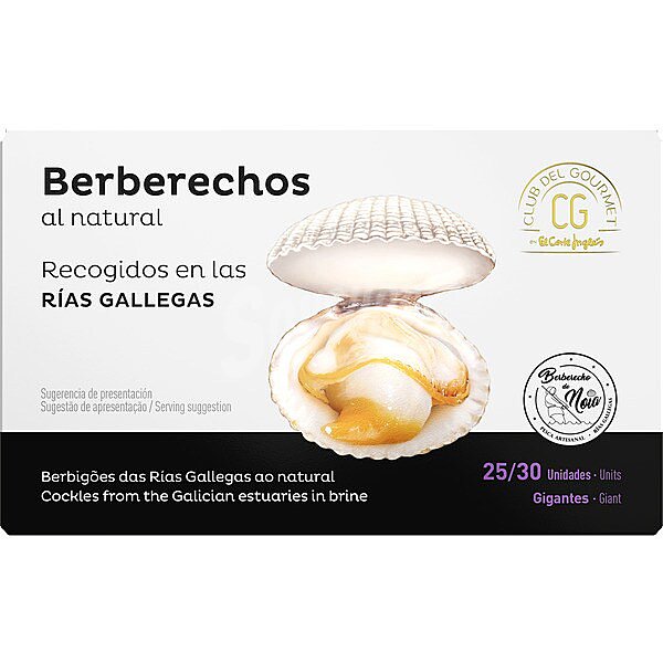 Berberechos al natural de las rías gallegas 25-30 piezas