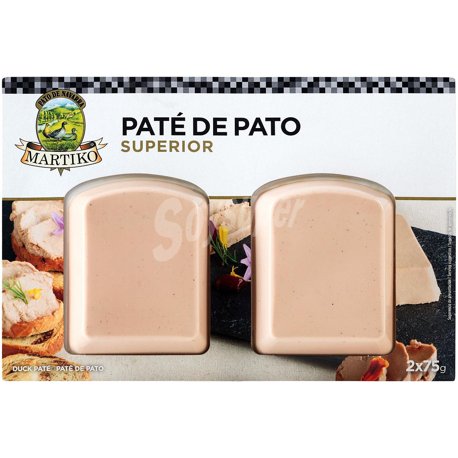 Paté de pato superior 2 x 75 g sin gluten