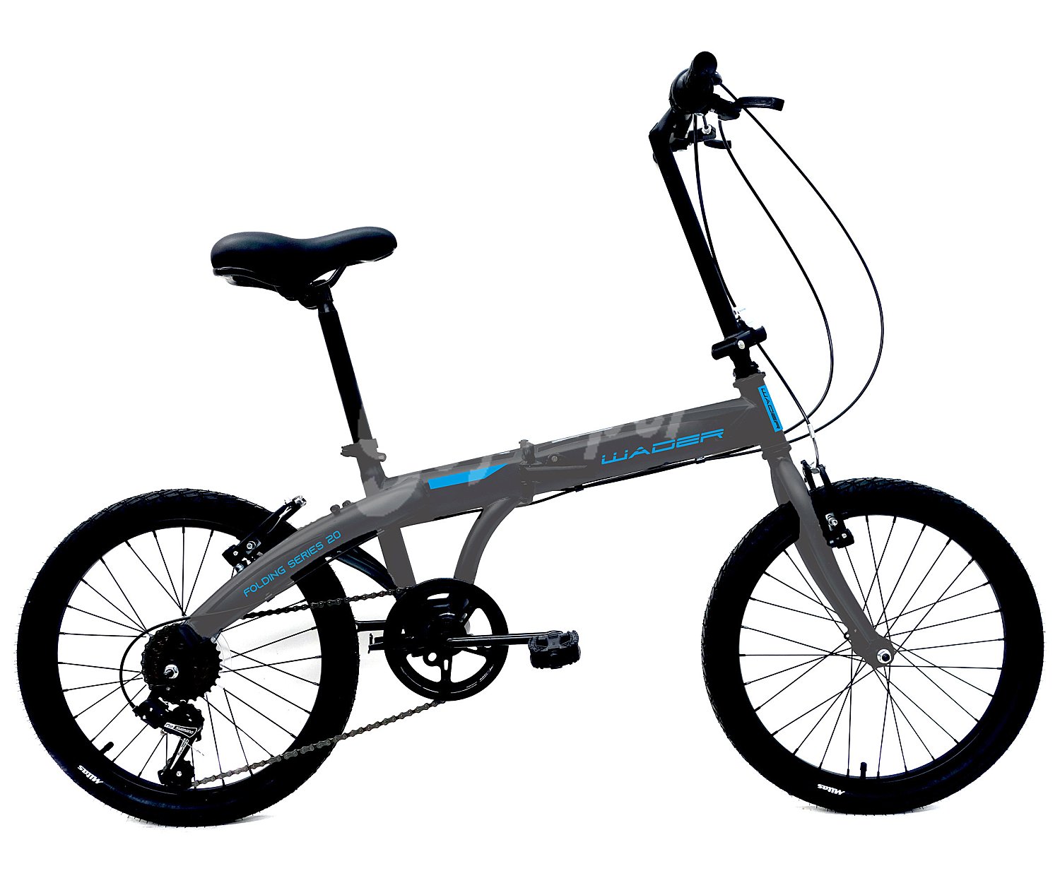 Bicicleta plegable de 20" (50,8cm) con 6 velocidades y cuadro de acero, wader.