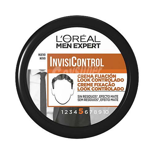 L'oréal Crema fijadora para peinado look controlado, fijación media y acabado efecto mate l´oréal Men expert invisicontrol