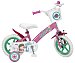 Bici infantil con rueda de 12" (30,45cm) color rosa Little Princess, incluye cesta y ruedines, toimsa.