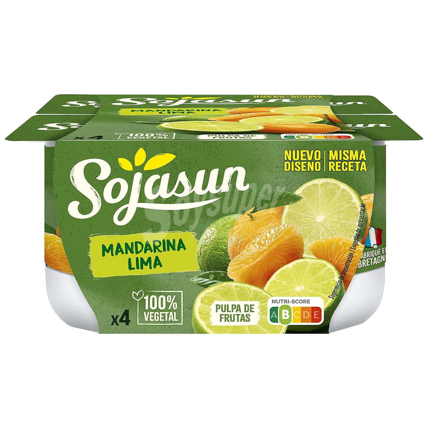 Preparado de soja con mandarina y lima Sojasun sin gluten sin lactosa