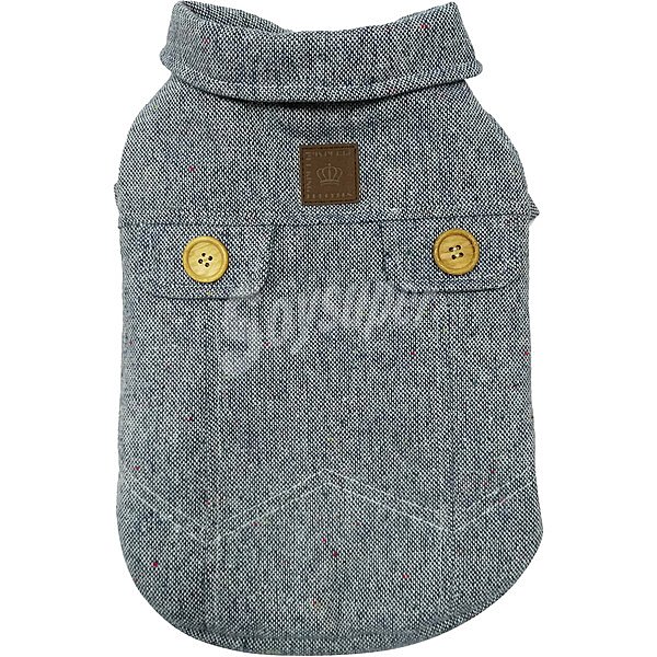 Abrigo con botones gris para perro talla 30 cm