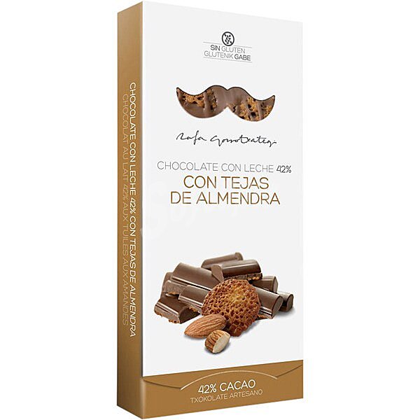 Chocolate con leche 42% cacao con tejas de almendra