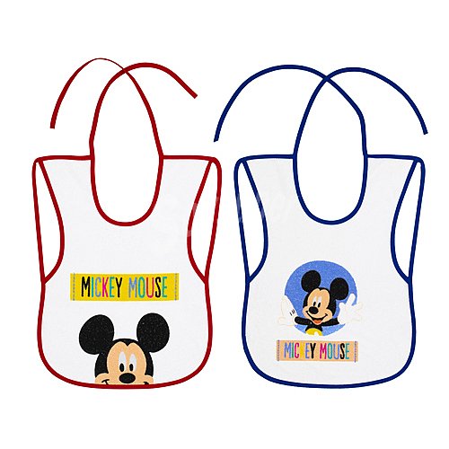 Pack de 2 baberos de rizo con lazos, mickey.