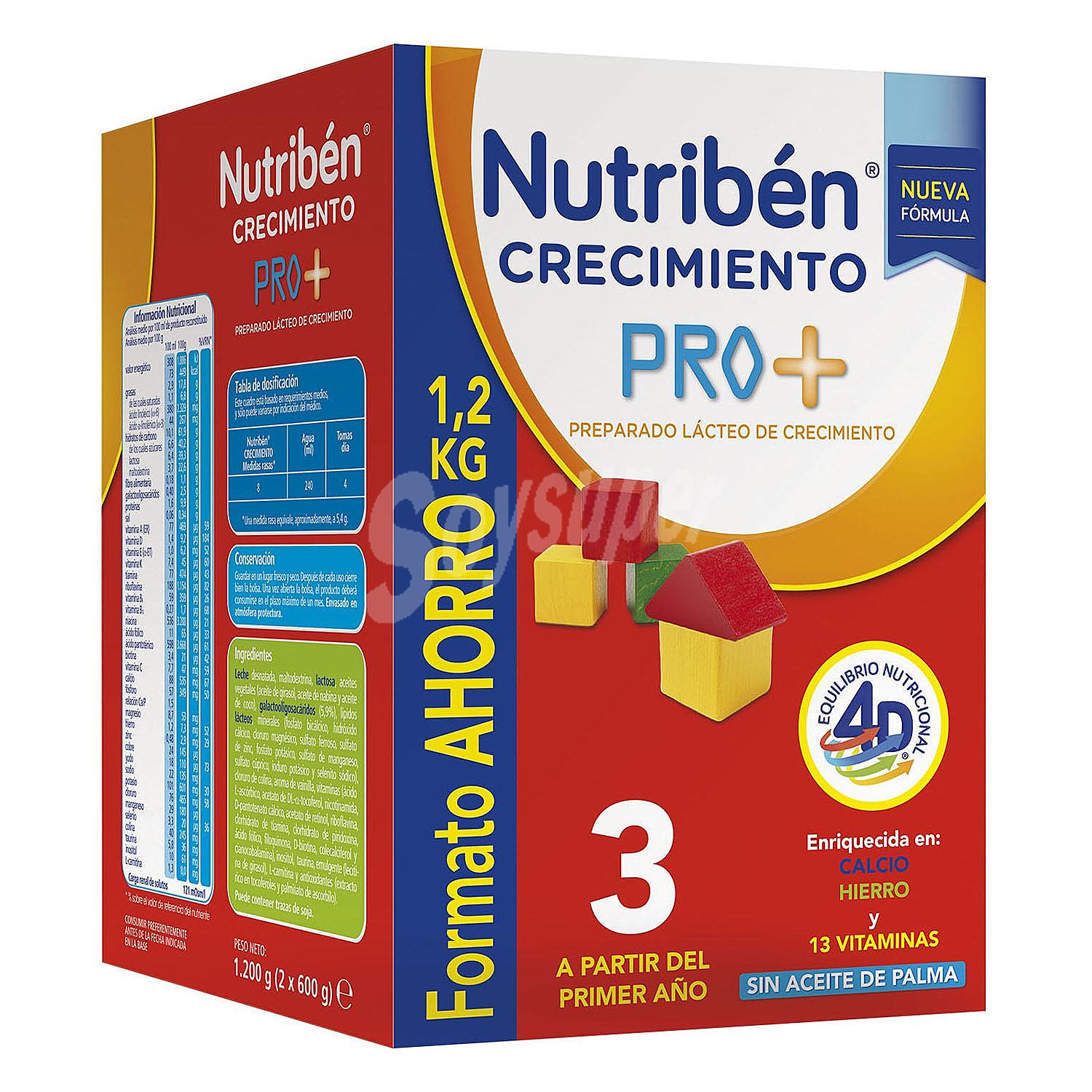 Leche infantil de crecimiento desde 12 meses Nutribén Pro+ 3