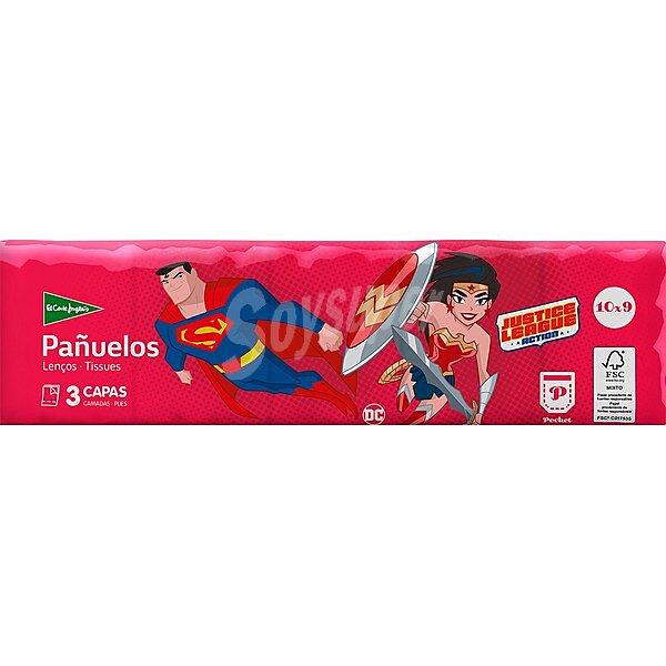 Pañuelos blancos 3 capas Justice League Action