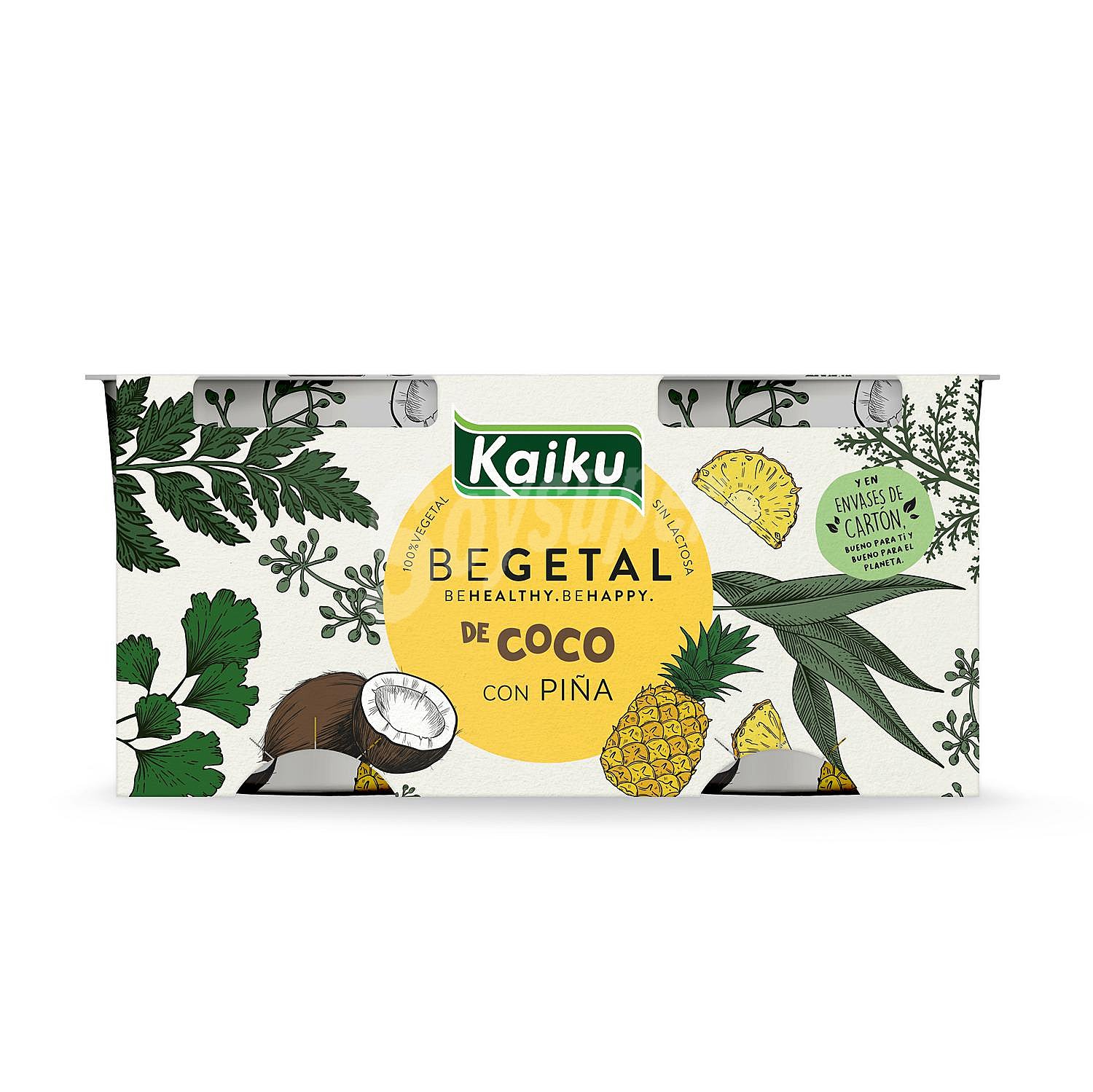 Preparado de coco sabor piña Kaiku begetal sin lactosa