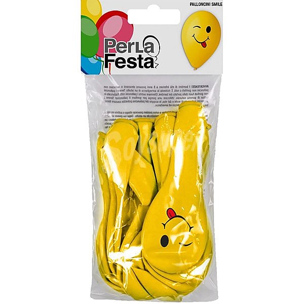 Globos amarillos con cara sonriente festa