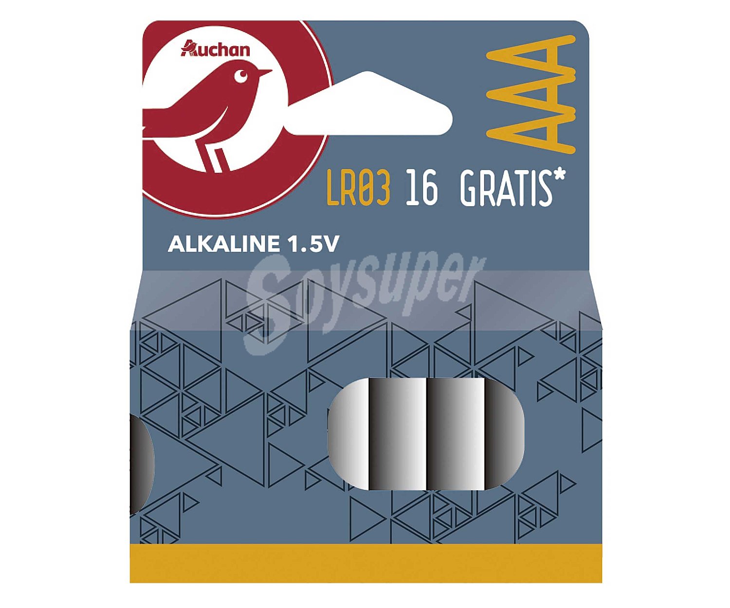 Pilas alcalinas aaa, LR03, 1,5V, producto alcampo