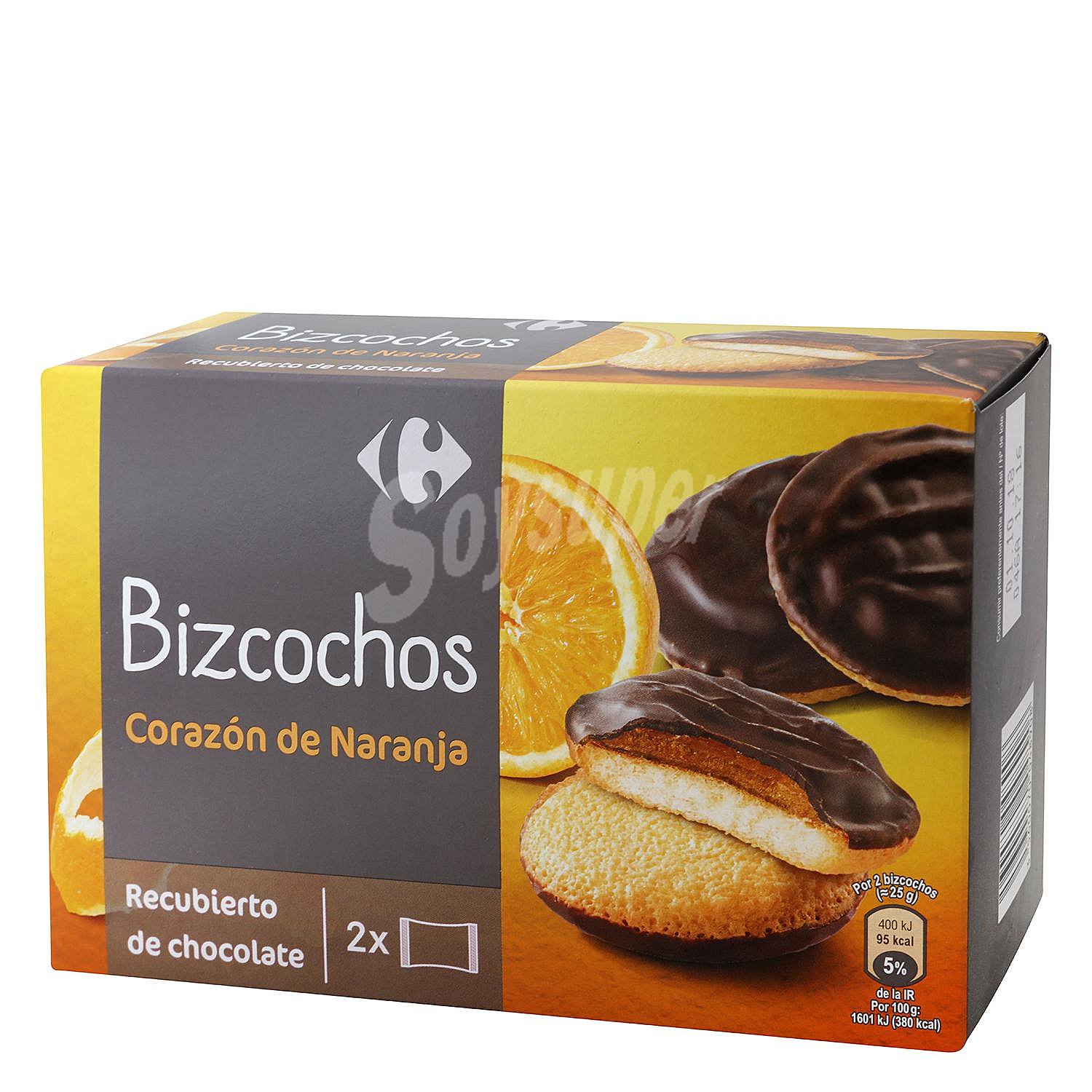 Bizcochos con naranja con una fina capa de chocolate