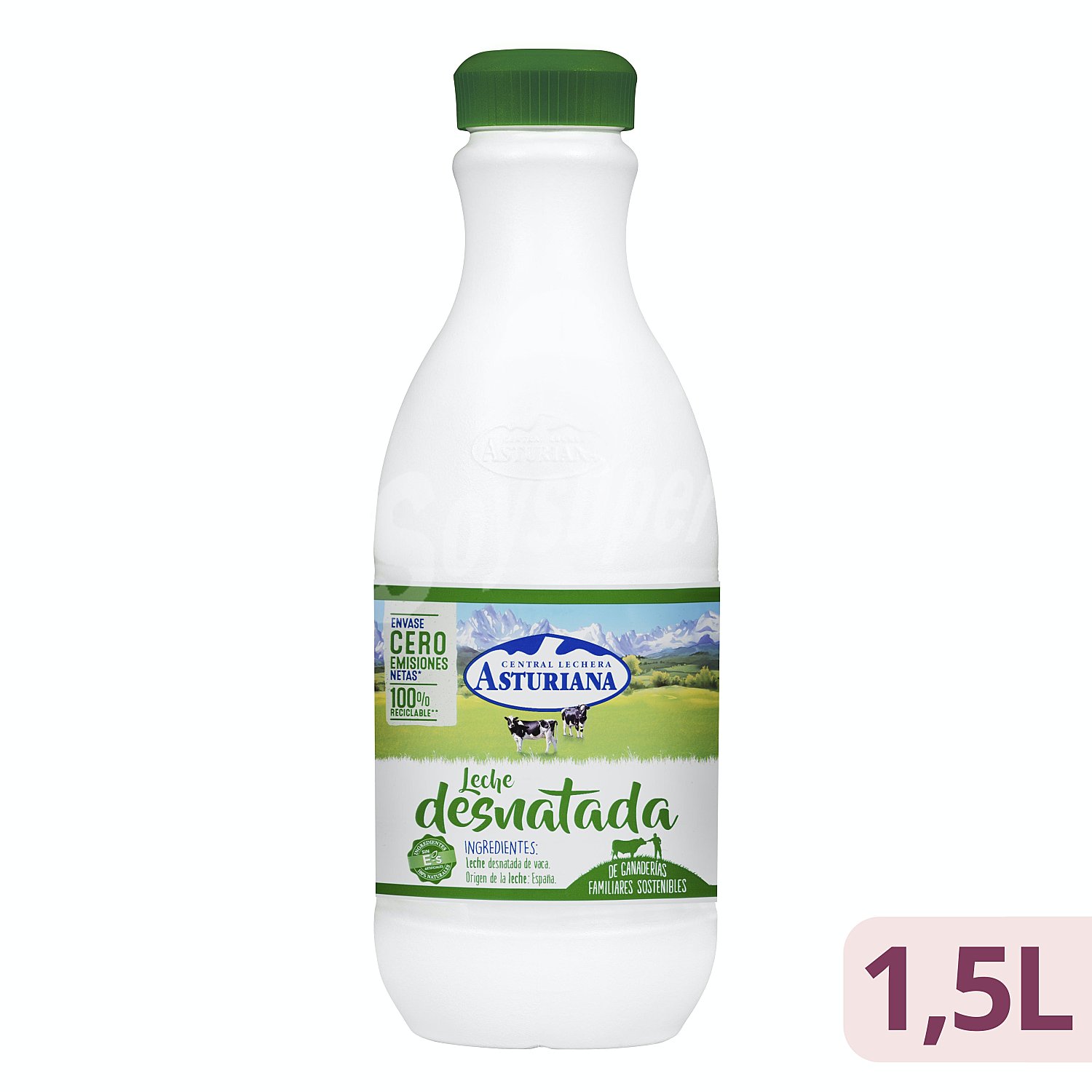 Leche desnatada de vaca, de origen española