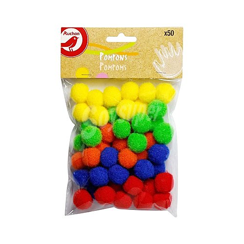 50Pompones 2Cm Diam 5 Colores Surtidos alcampo