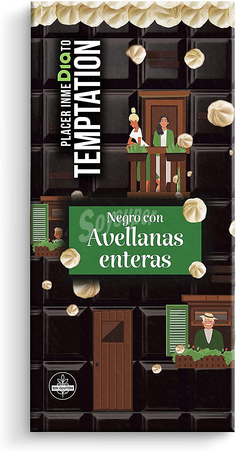 Chocolate negro con avellanas enteras Temptation