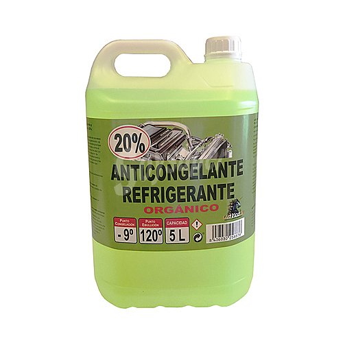 Líquido refrigerante con temperatura de protección de hasta -9ºC, verde orgánico, 20% Monoetilenglicol, unycox