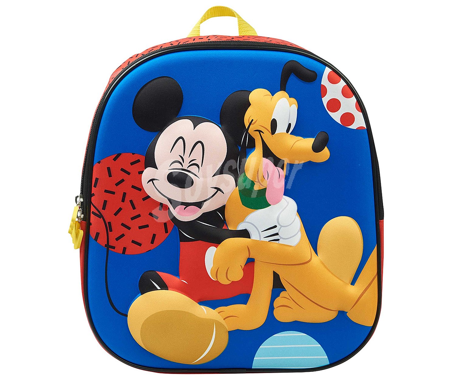 Mochila preescolar con relieve 3D color azul, mickey.