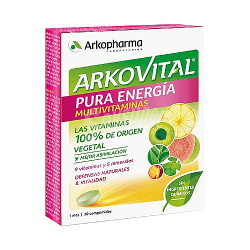 Arkopharma Complejo multivitaminas todas ellas de origen vegetal, sin ingredientes químicos arkopharma Arkovital