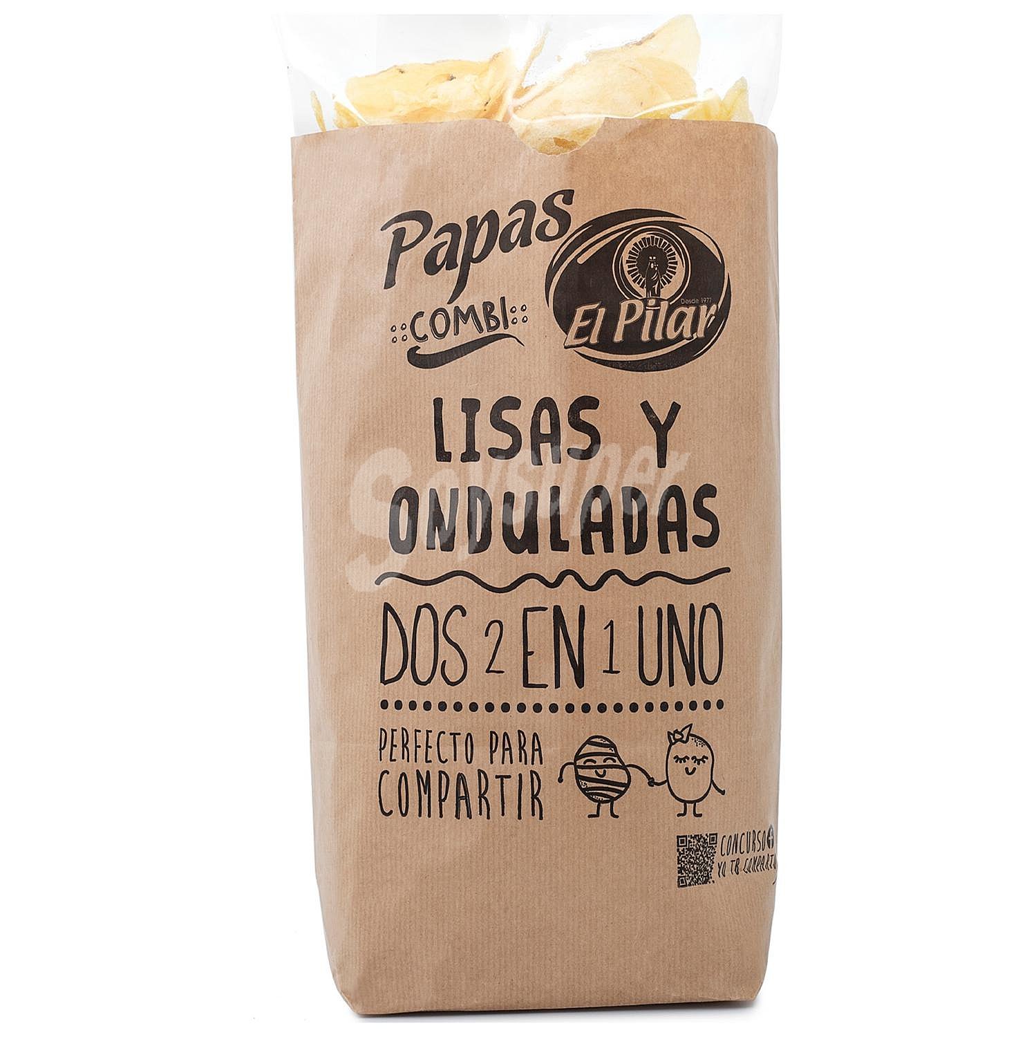 Patatas fritas lisas y onduladas