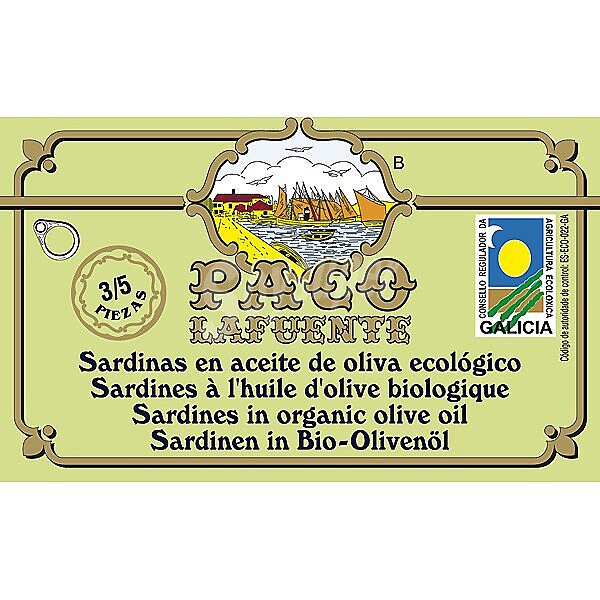 Sardinas en aceite de oliva ecológico 3-5 piezas