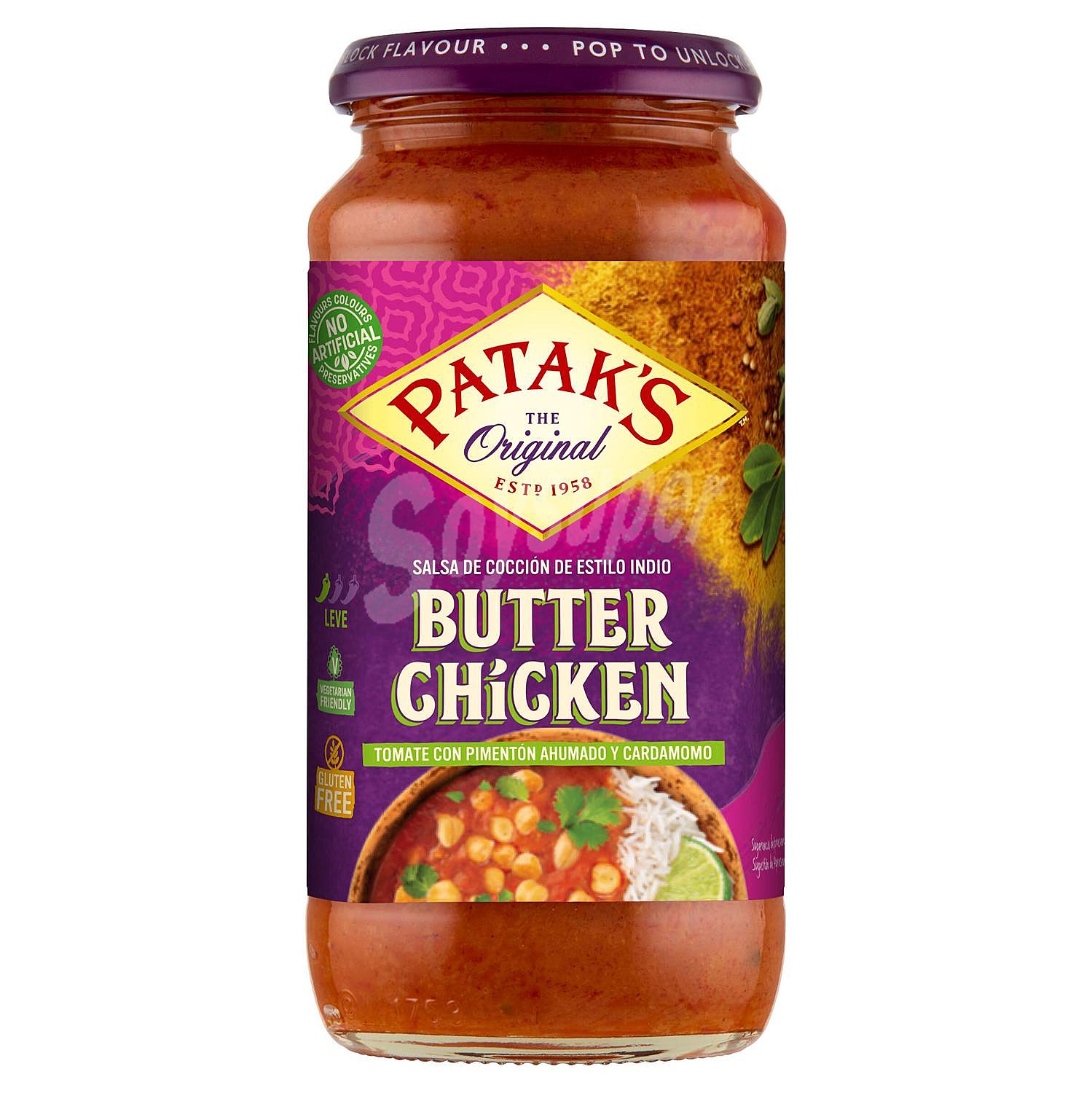 Salsa estilo indio Butter Chicken Patak's sin gluten